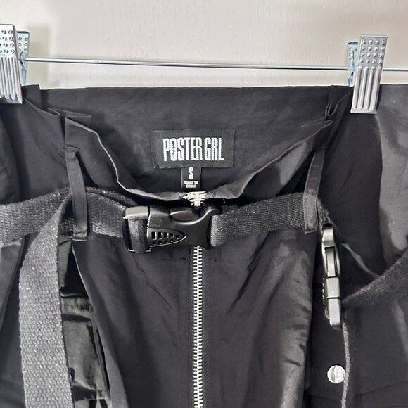 Poster Girl Black 'Take the Title' Mini High Waist Cargo Skirt - Dolls Kill - Picture 2 of 4